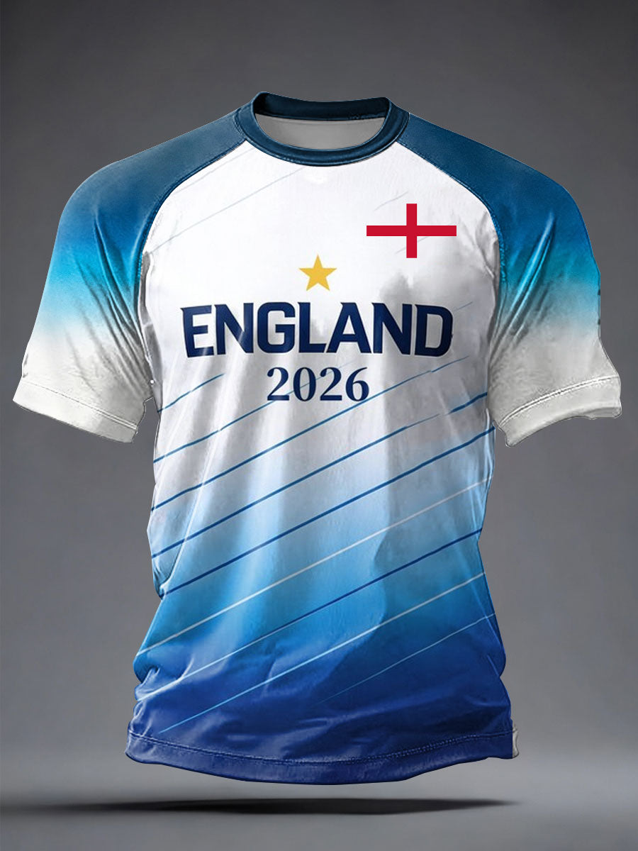 Men's UK Football Lover England Printed short sleeves t-shirt