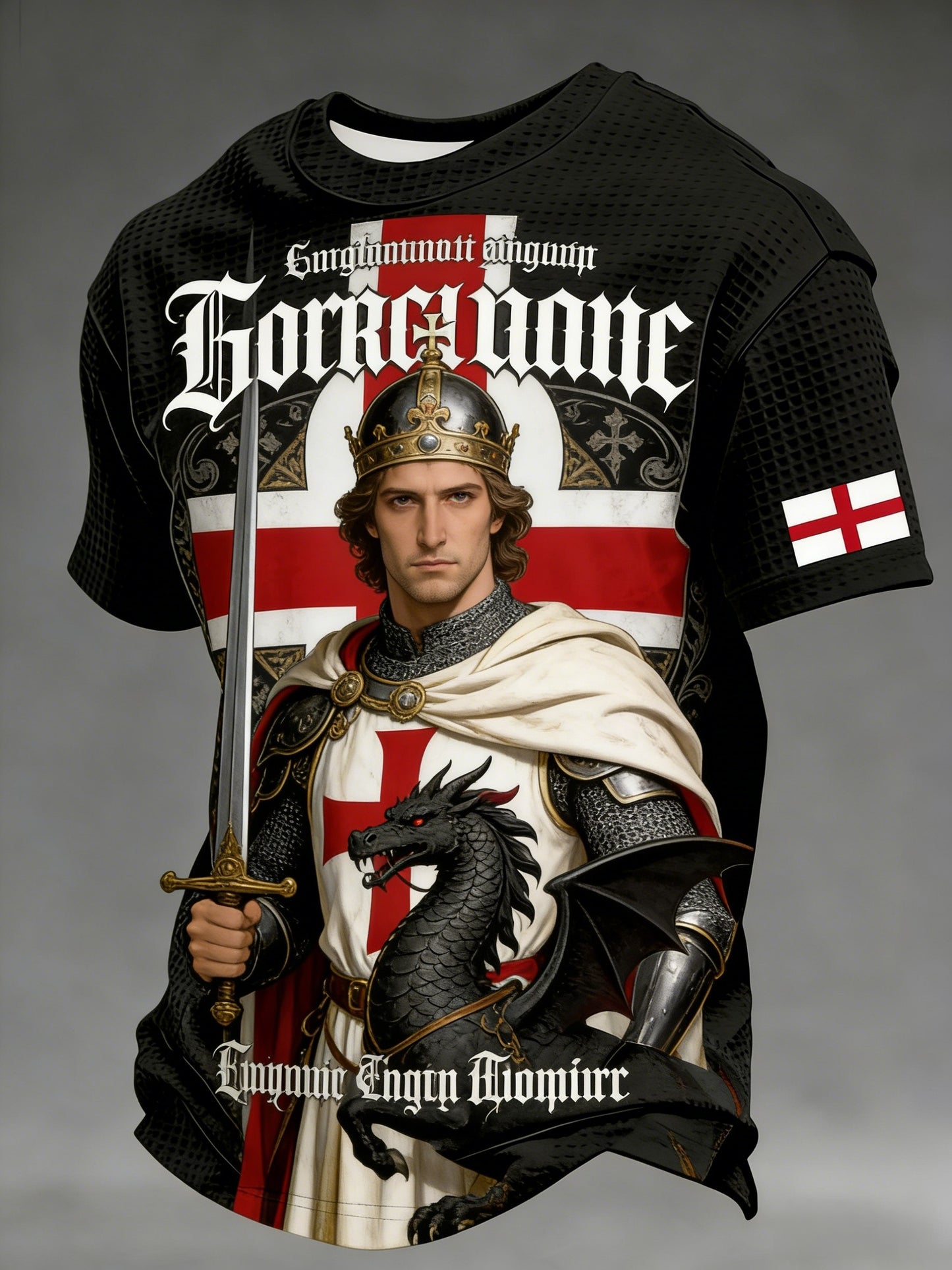 Retro St George's Day Casual Short-Sleeve Waffle T-Shirt