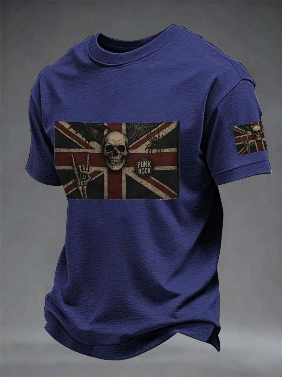 Men's Gothic Parody UK Art imitation cotton short-sleeved T-shirt