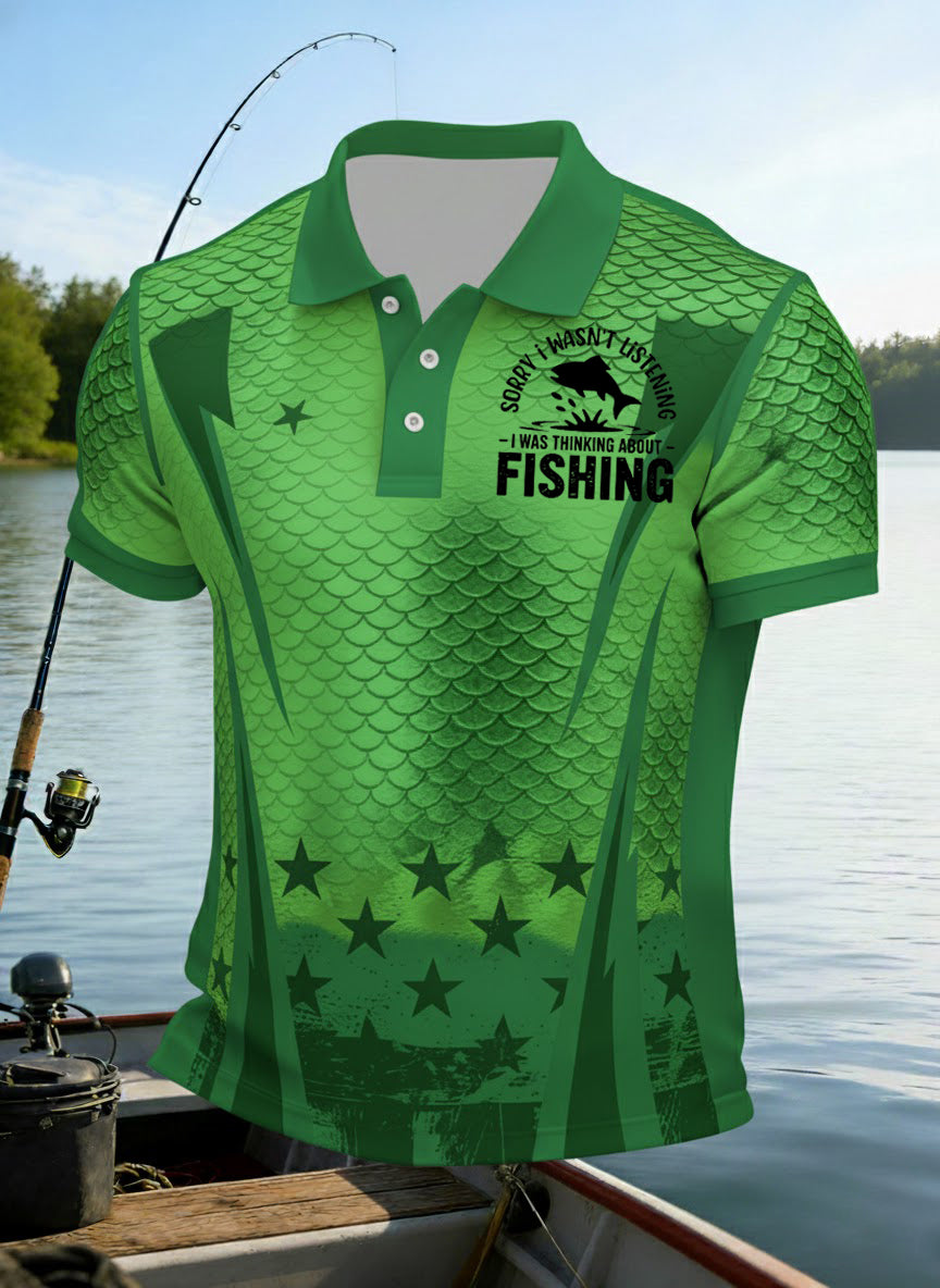 Men's I Was Thing About Fishing Printed Shirt