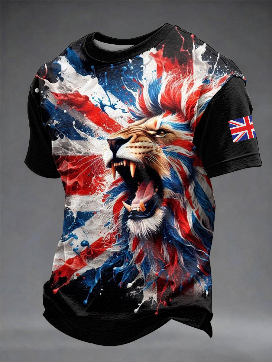 Men's Vintage British Lion Printed T-shirt