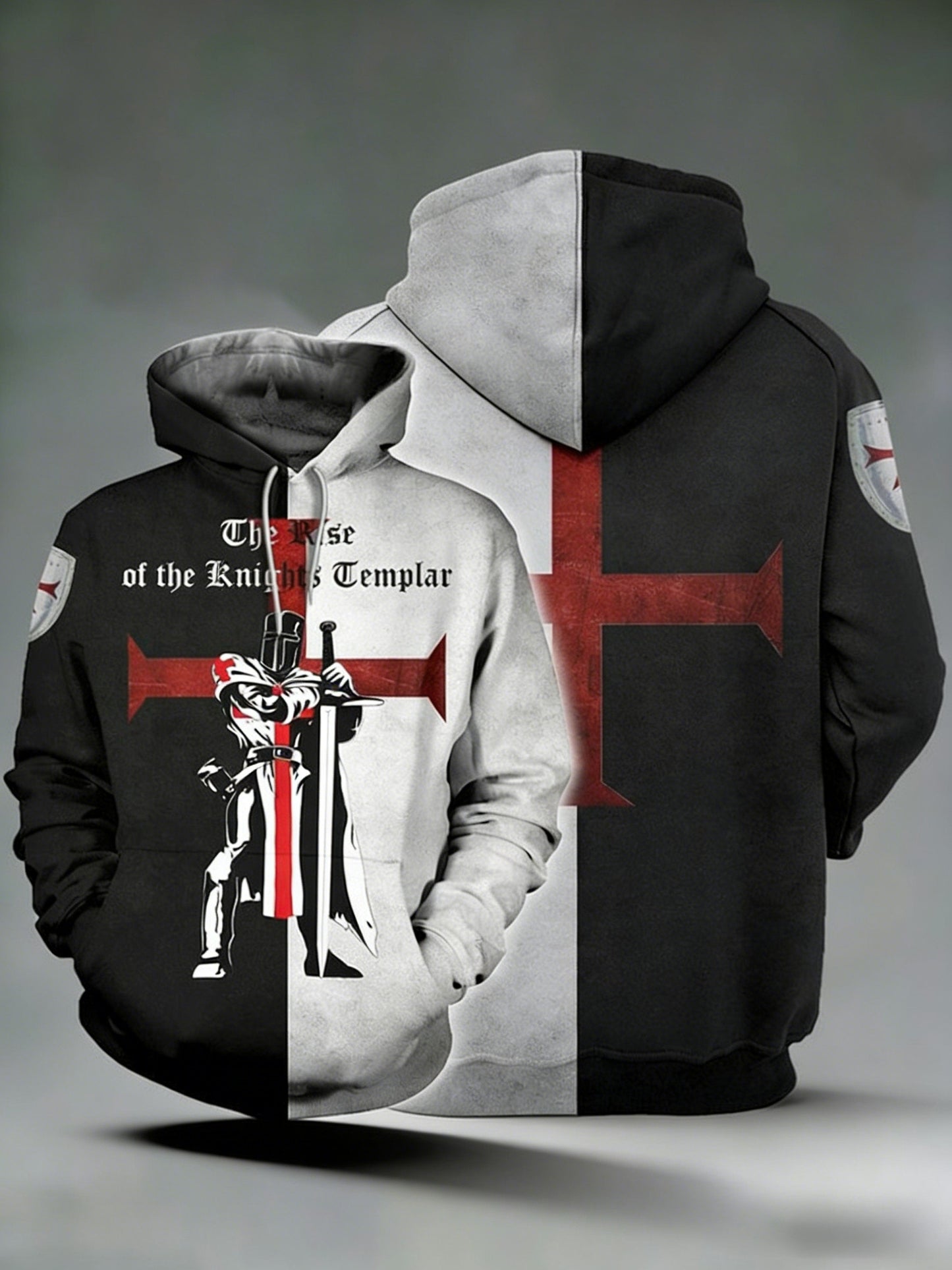 Men's Retro St George's Day Casual Hoodie Sweatshirt