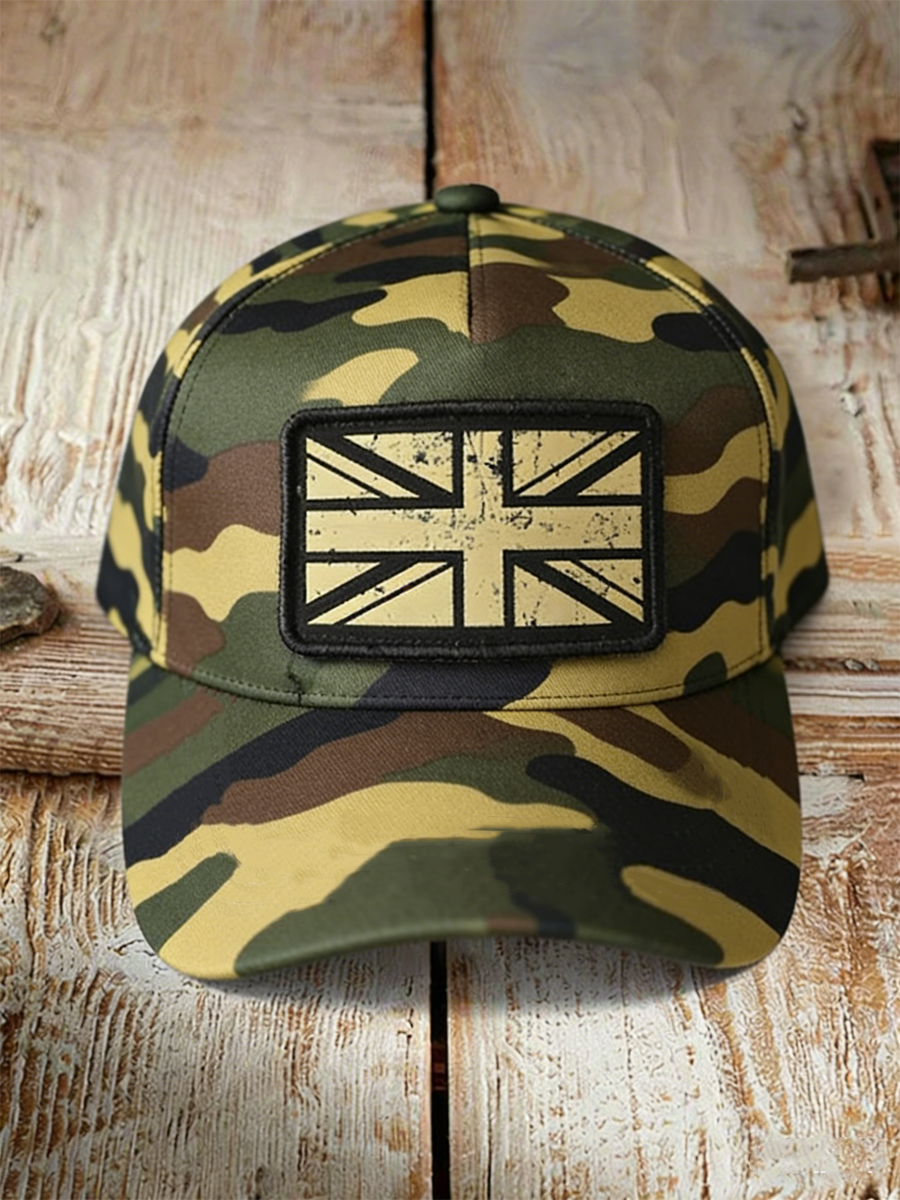 Unisex UK Flag Military Trucker Hat