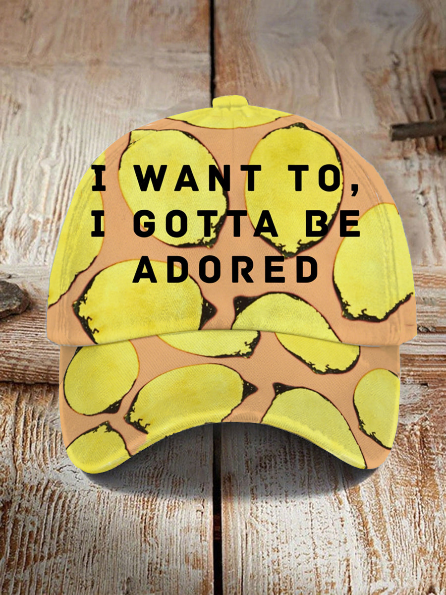 Unisex Lemon Roses Music Lover Printed Hat