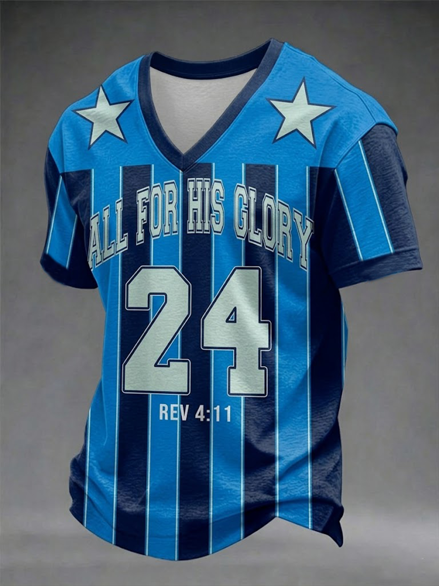 Men's All For His Glory V-neck T-shirt