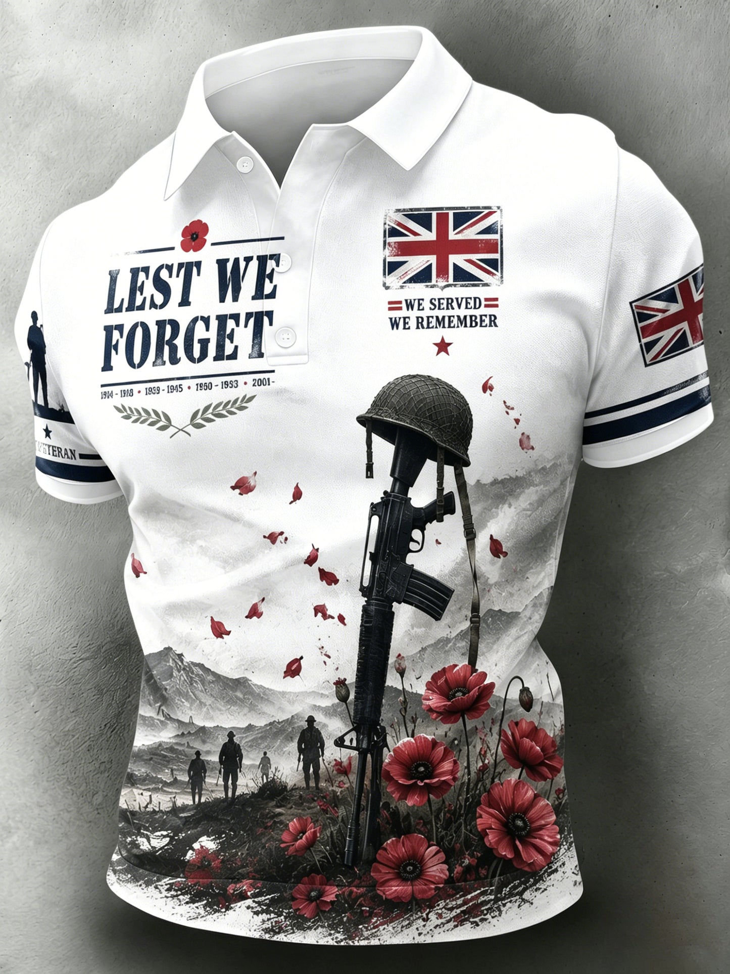 Men's British Veteran Weapon Series Art Print Polo
