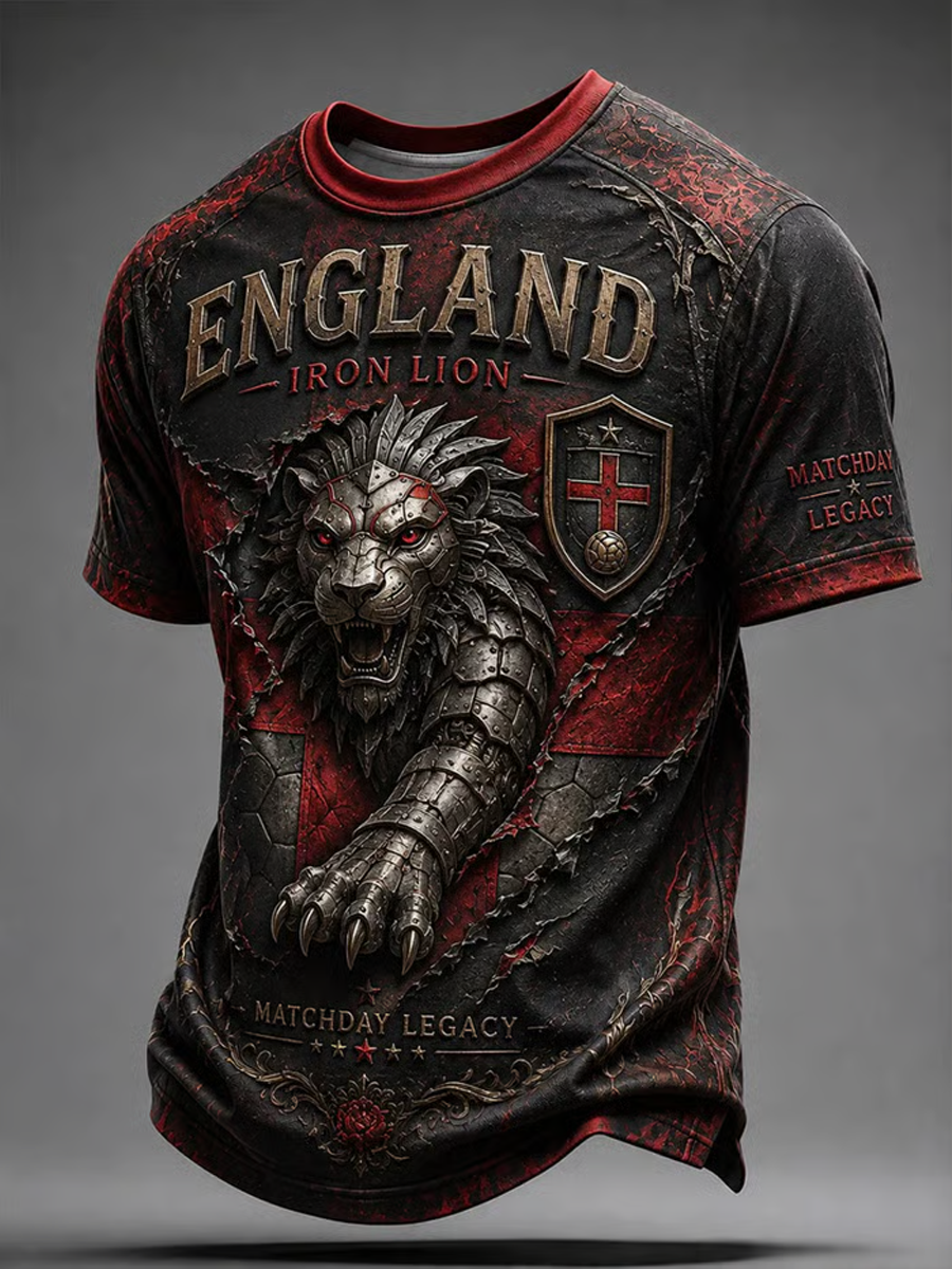 Men's UK Football Lover England Printed short sleeves t-shirt