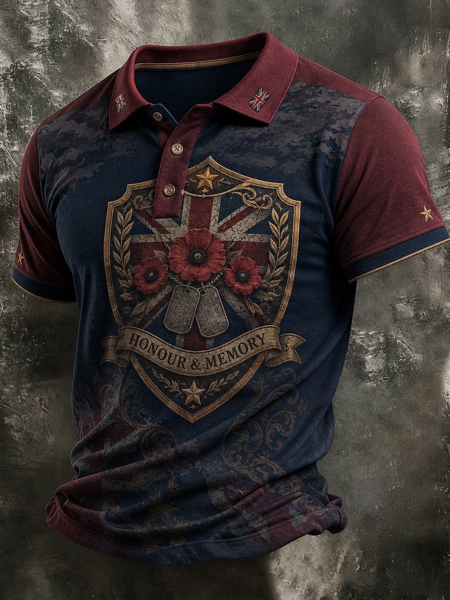 Men's Uk Flag Veteran Short Sleeves T-Shirt