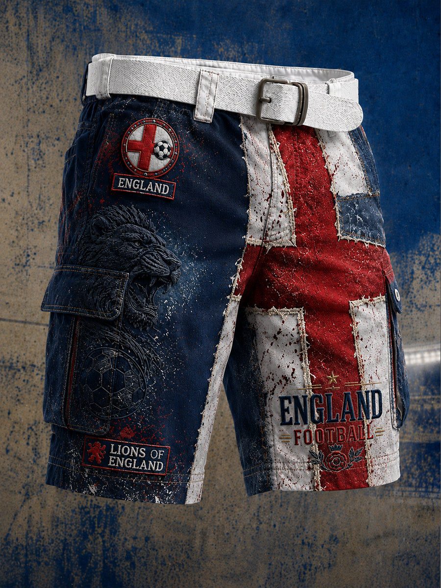 Retro England Football Fan Art Print Casual Sweatpants