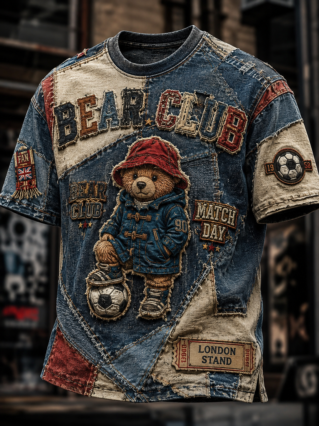 Men's Paddington Bear Football Short Sleeves T-Shirt