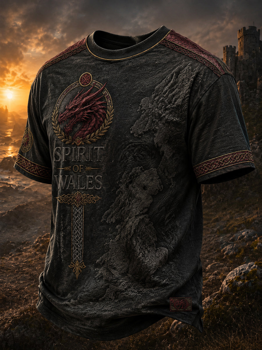 Men's Welsh Dragon Printed T-shirt