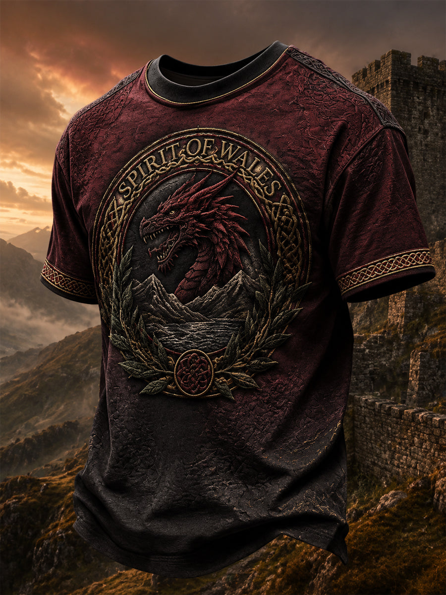 Men's Welsh Dragon Printed T-shirt