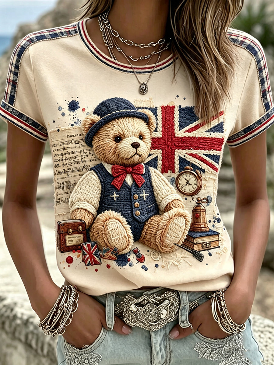 Women's Printed Vintage Fashion Loose Short Sleeve T-Shirt