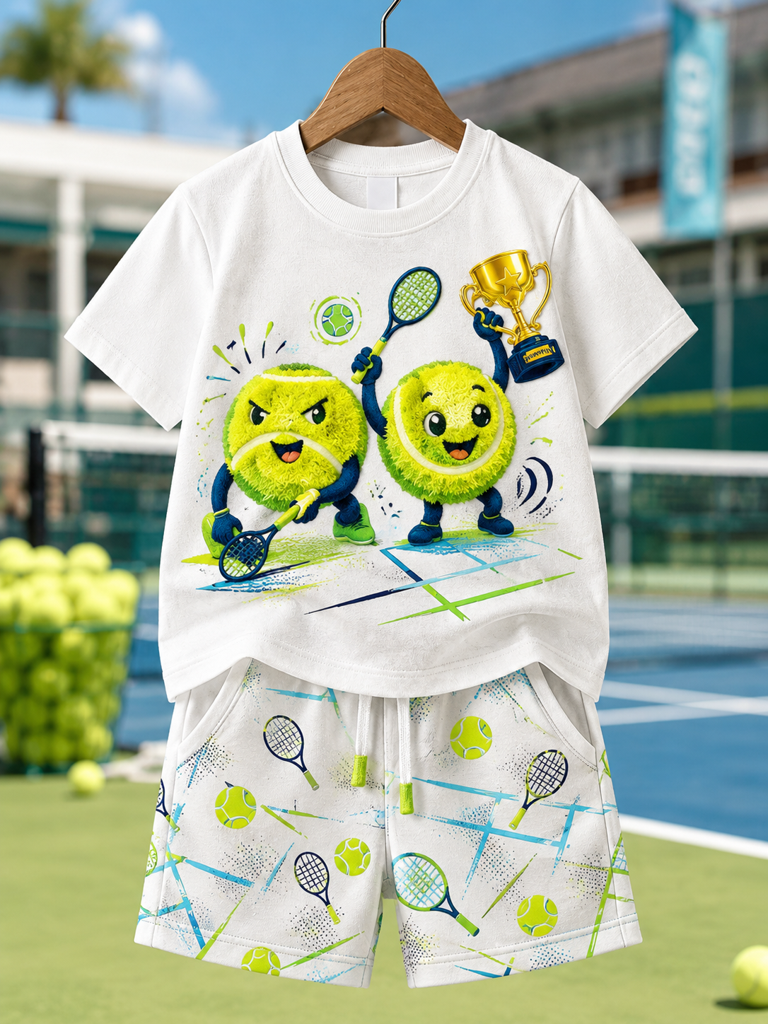 Children's Sports Style Short-Sleeve Shirt Set
