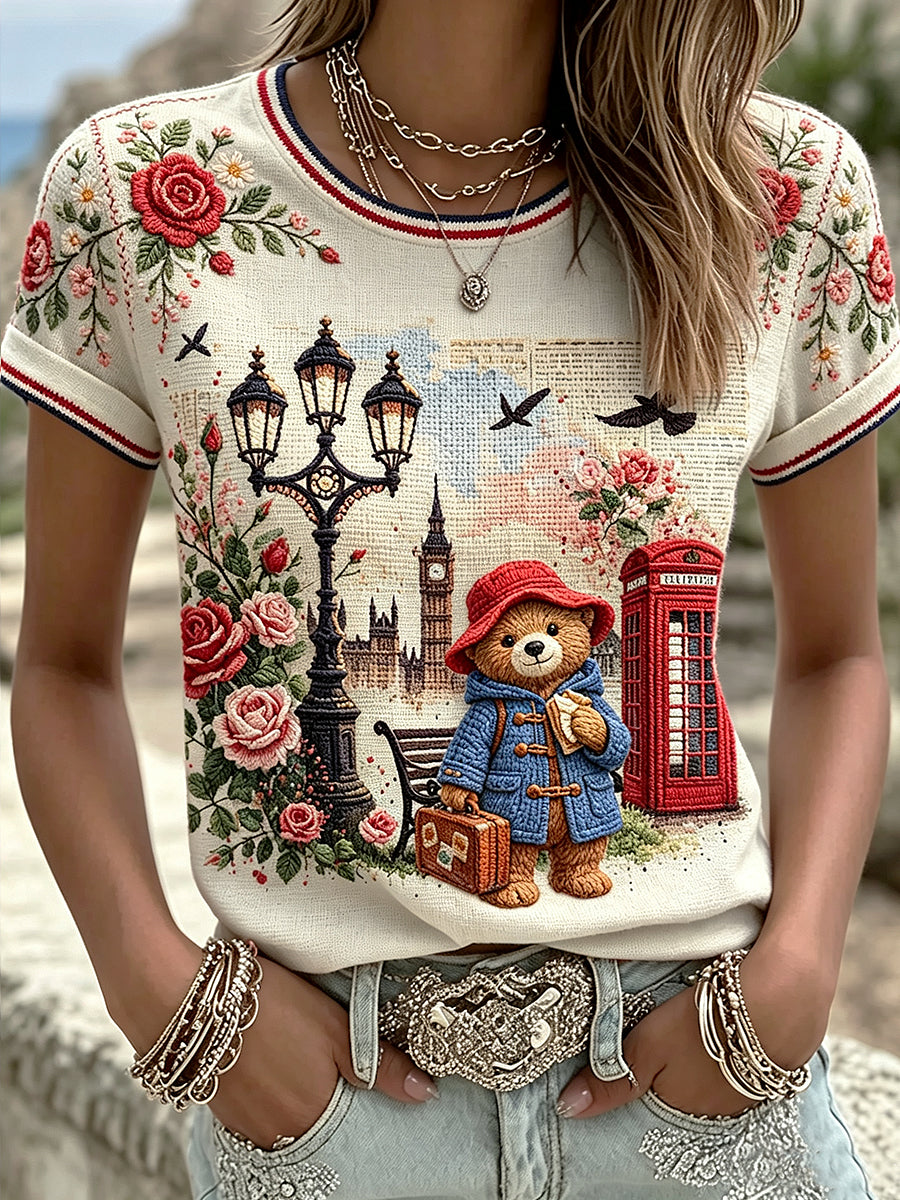 Women's Printed Vintage Fashion Loose Short Sleeve T-Shirt