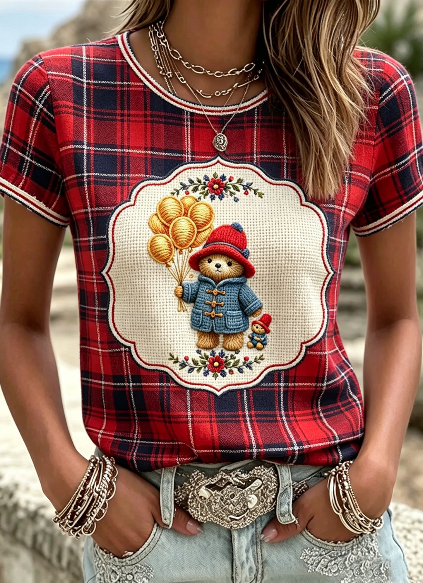 Women's Printed Vintage Fashion Loose Short Sleeve T-Shirt