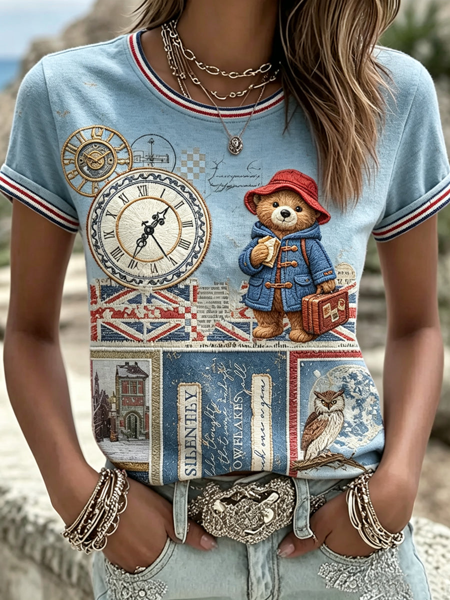 Women's Printed Vintage Fashion Loose Short Sleeve T-Shirt