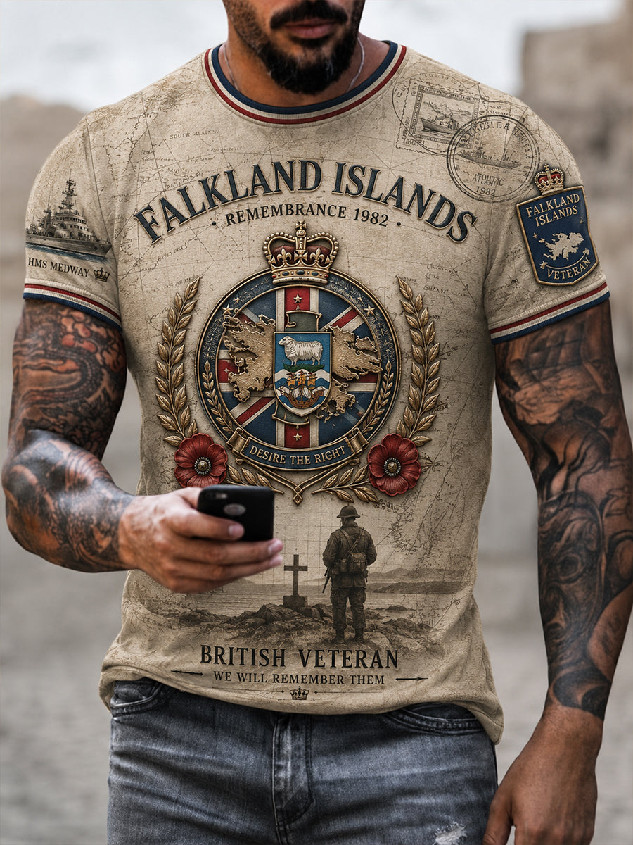 Men's Falklands War Veteran Short Sleeves T-Shirt