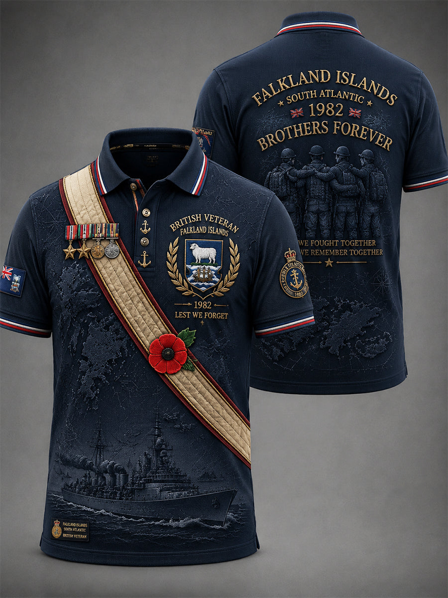 Men's Falklands War Veteran Short Sleeves Polo Shirt