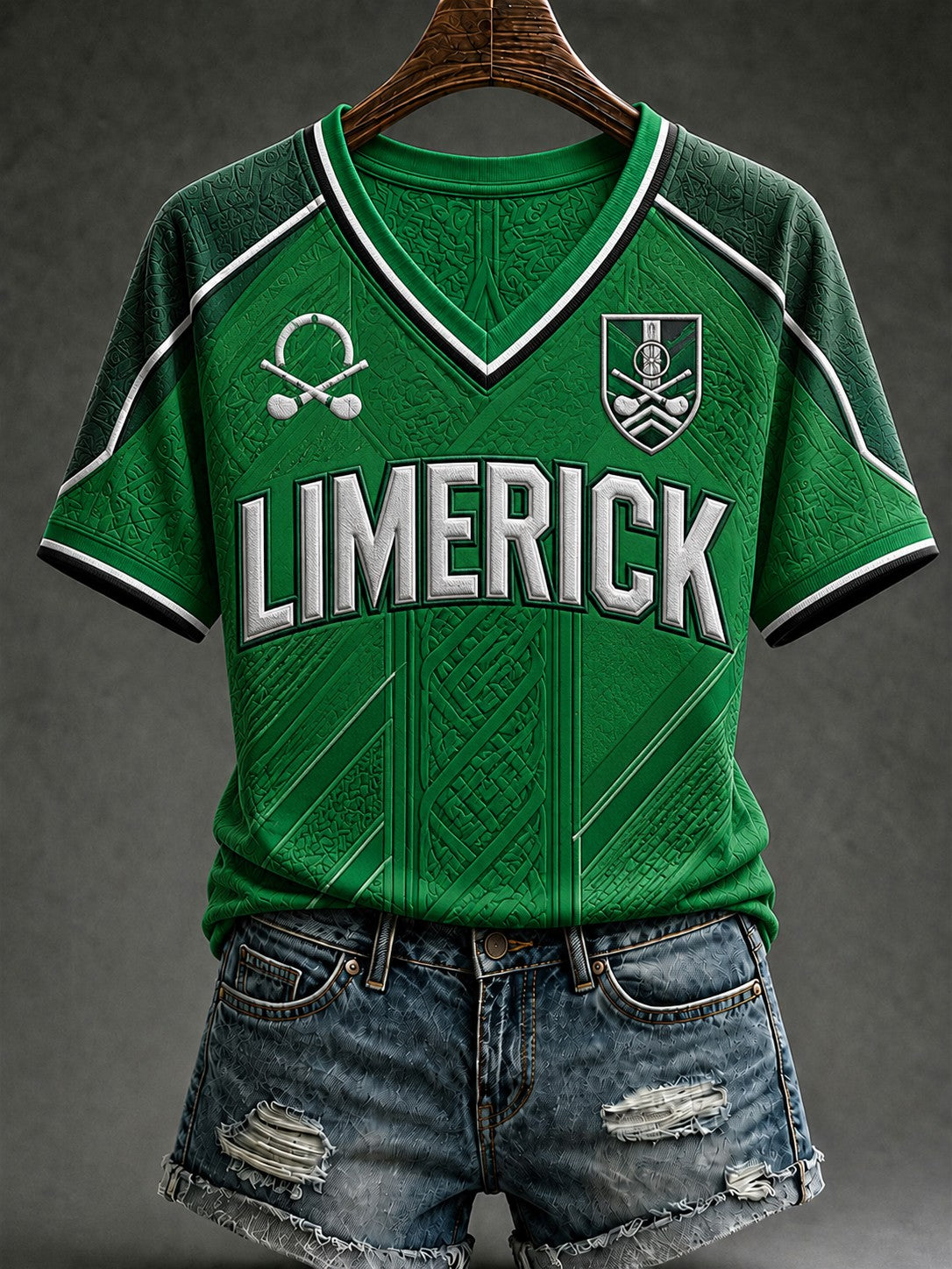 Women's Limerick Hurling Printed V-neck T-shirt