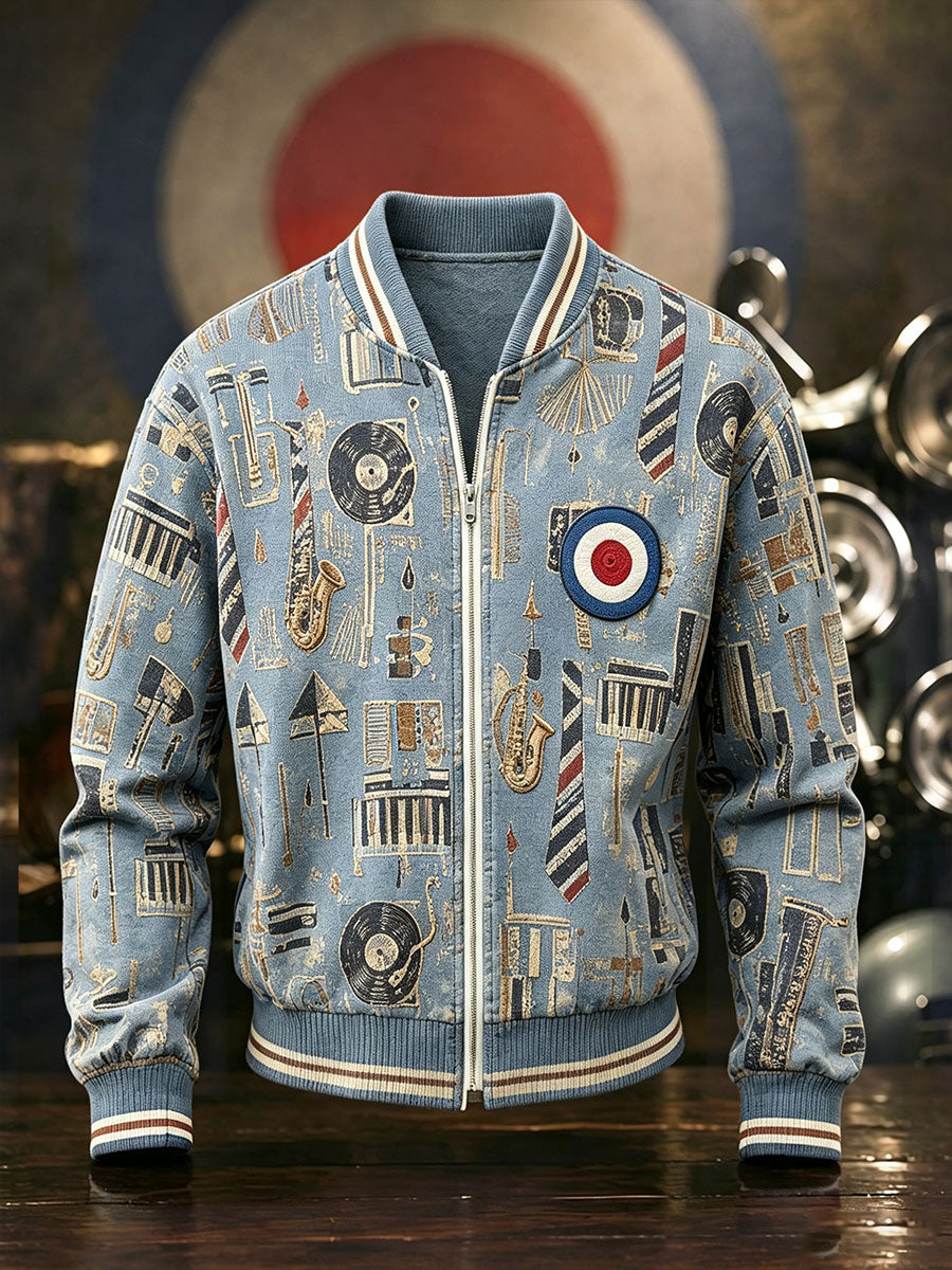 Men's UK Music Lover Mods Culture Printed Jacket