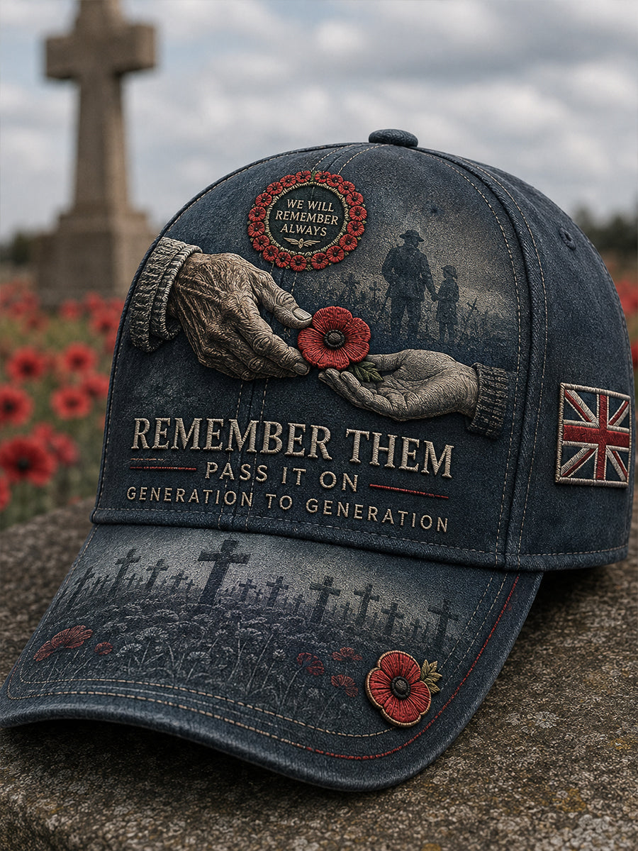 Unisex Remembrance Day We Shall Not Forget Hat