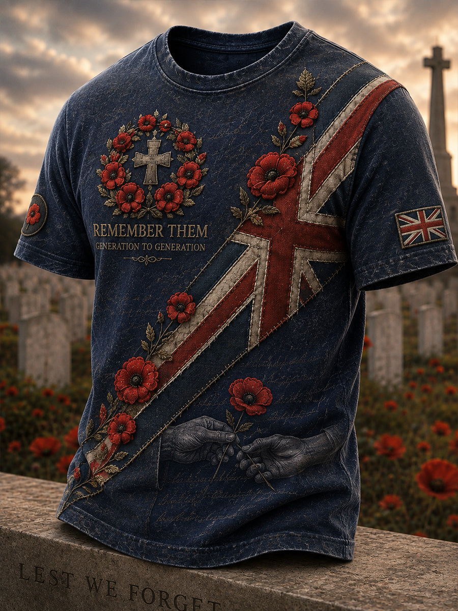 Men's Remembrance Day We Shall Not Forget Short Sleeves T-Shirt