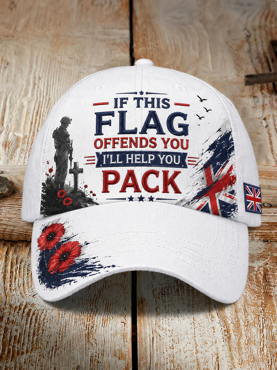 Men's Vintage-Style Hat With Veteran Commemorative Slogan Print