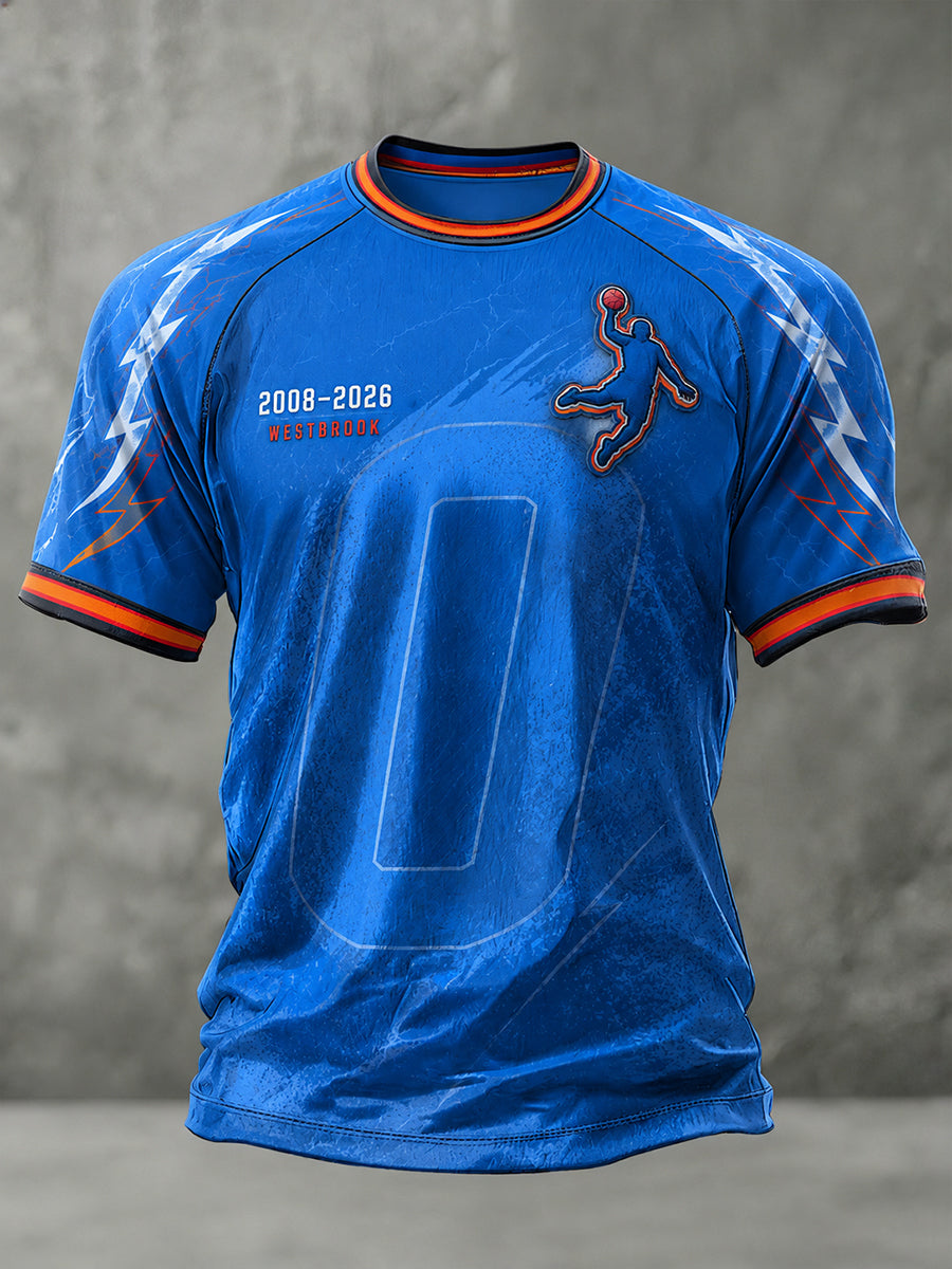 Men's Short-Sleeve T-Shirt With Basketball Star Commemorative Graphic Print