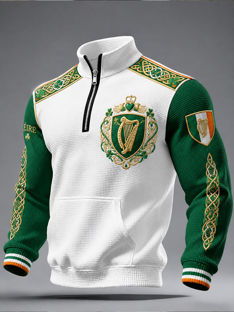 Men's Irish Patriotic CommemorationWaffle Long Sleeve T-Shirt