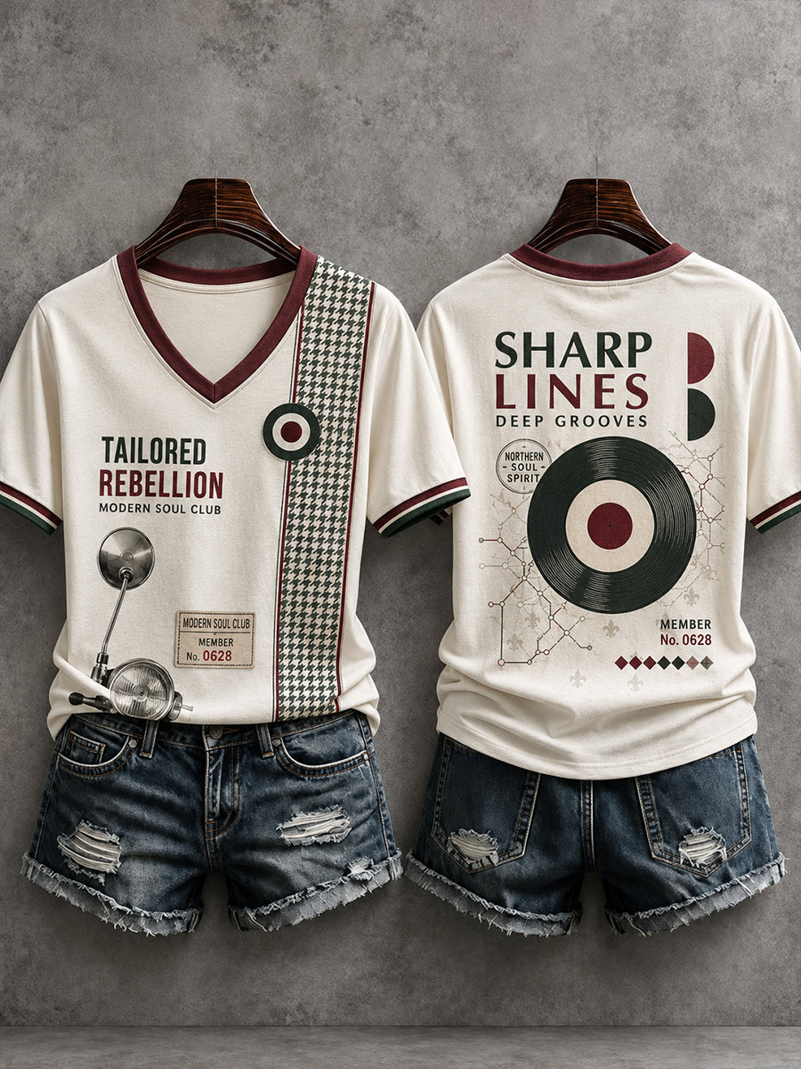 Women's Mods Culture Uk Music Lover Business Style Short-Sleeved T-Shirt