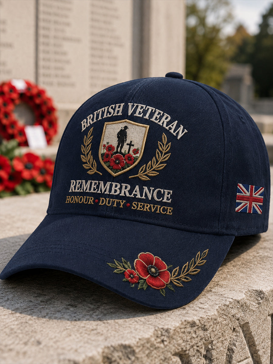 Men's Vintage-Style Hat With Veteran Commemorative Print