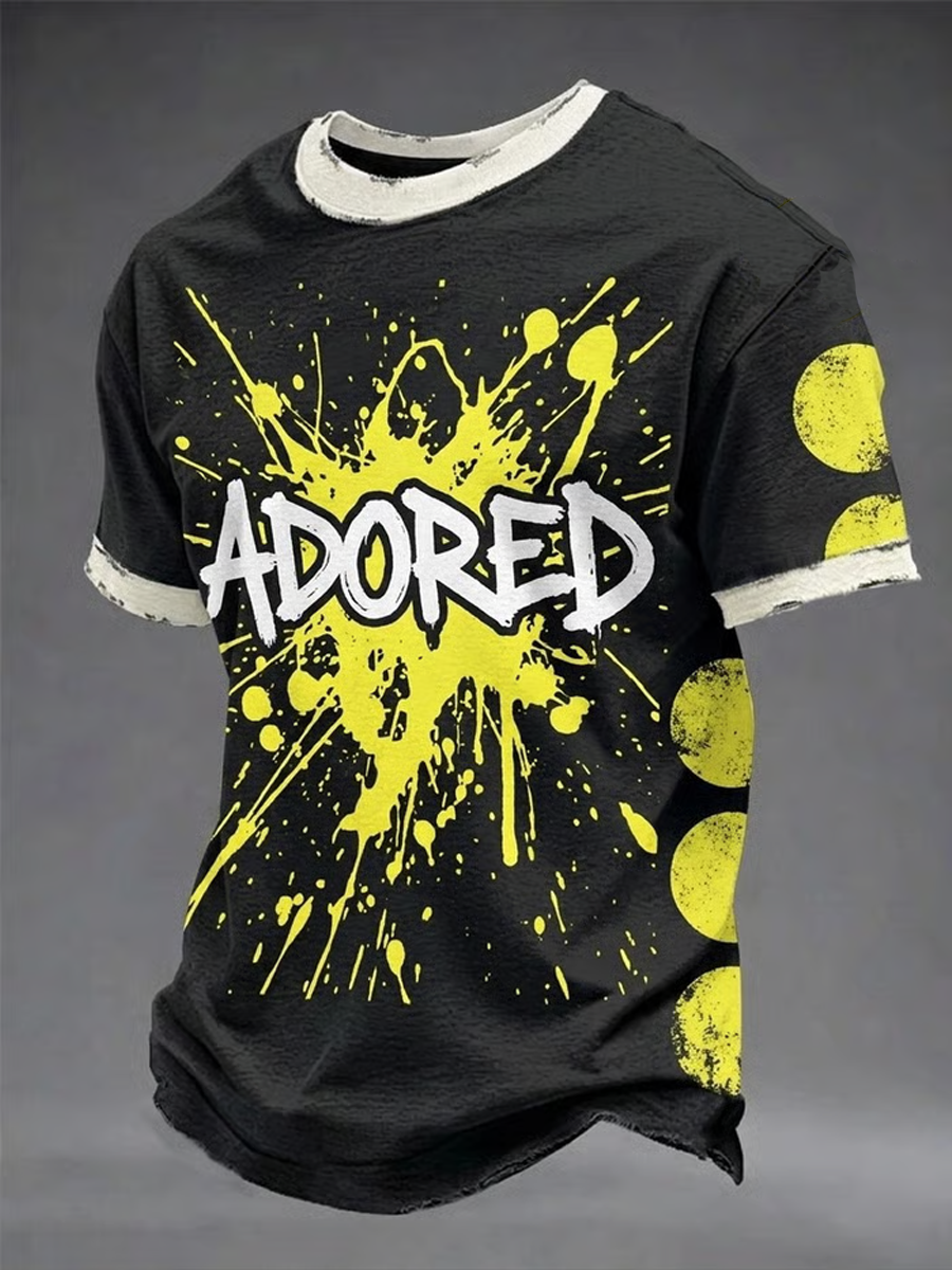 Men's Lemon Roses Music Lover Printed short sleeves t-shirt