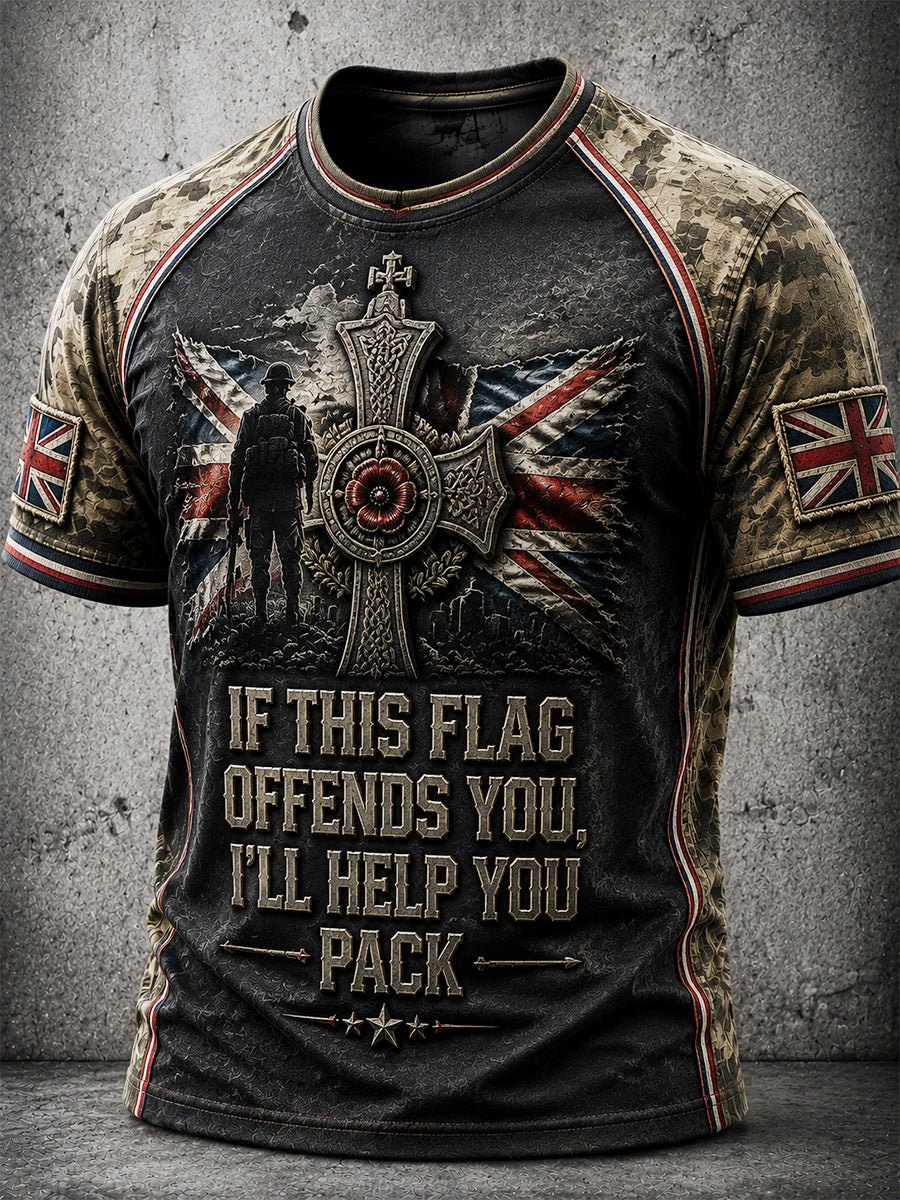 Men's IF THIS FLAG OFFENDS YOU I'LL HELP YOU PACK short sleeve t-shirt