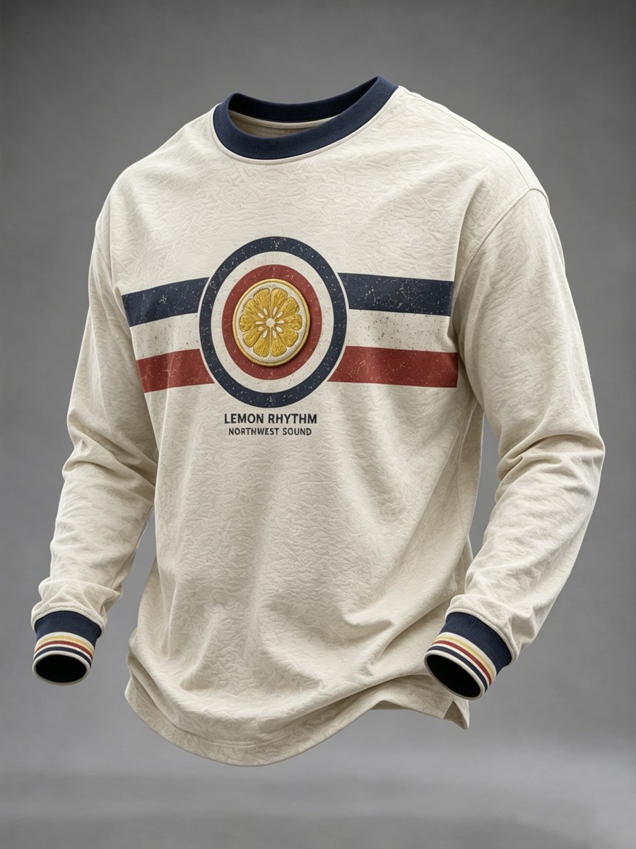Men's Modern Culture Lover Printed Crew Neck Sweatshirt
