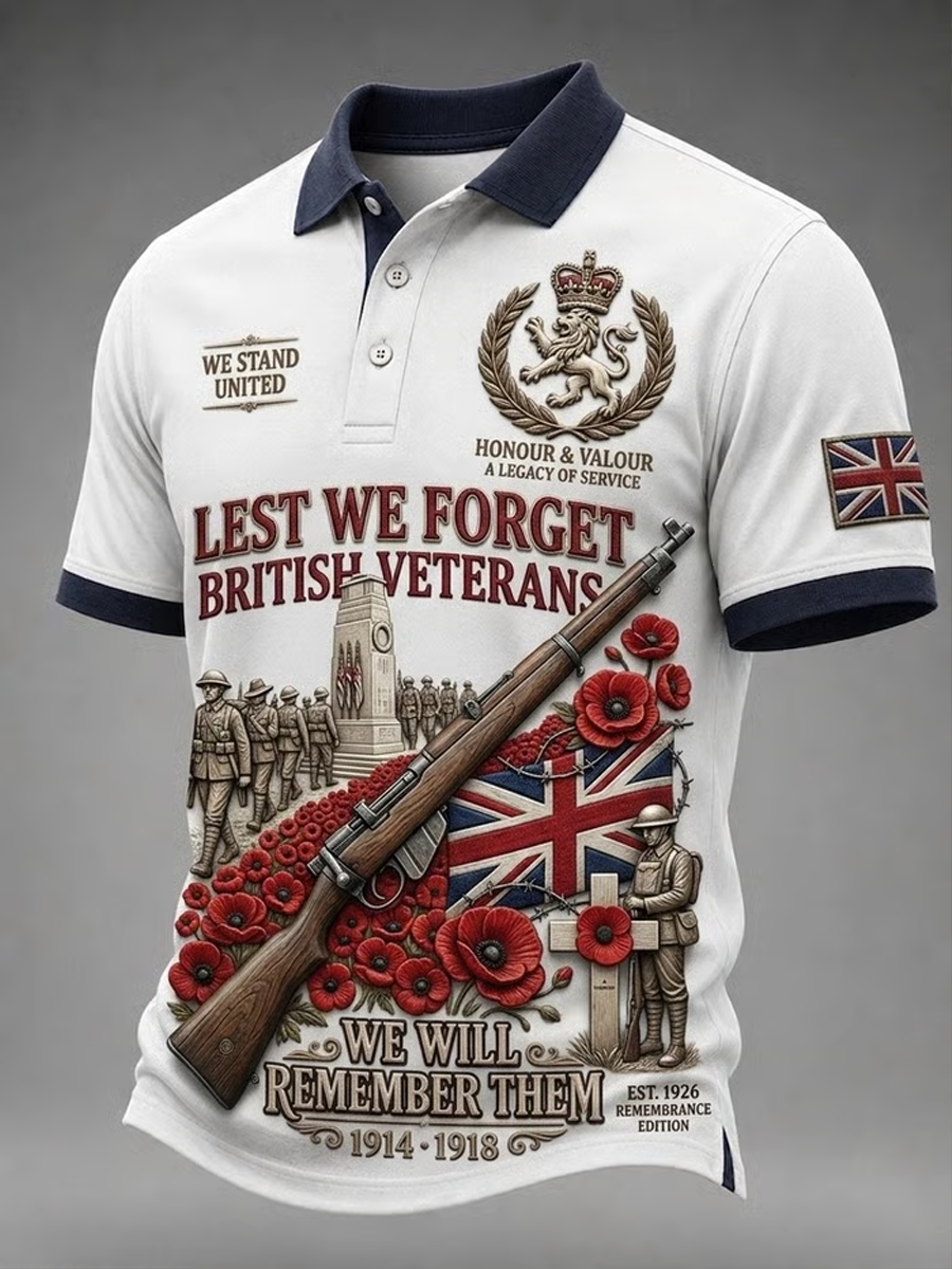 Men's British Veteran Print polo shirt