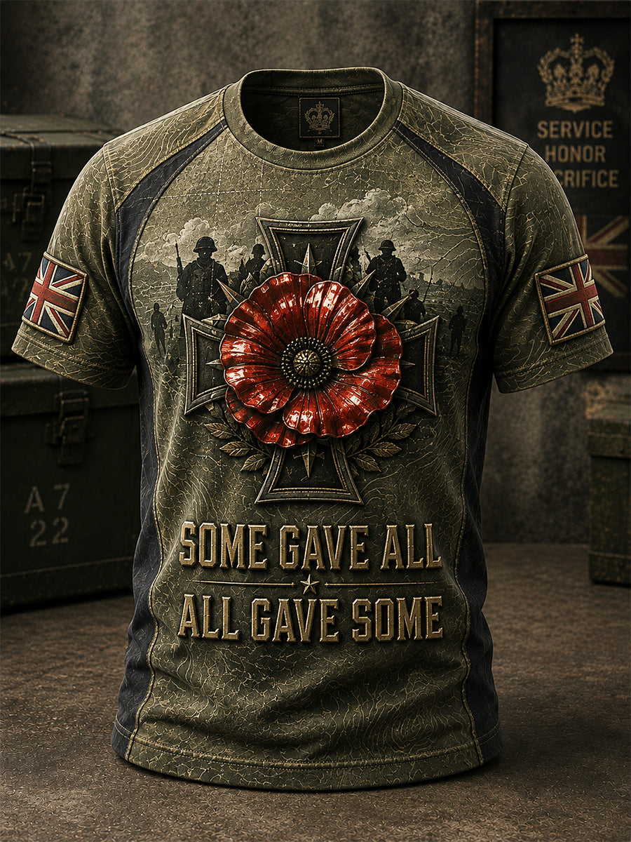 Men's British Veteran Commemorative Print Short-Sleeve T-Shirt