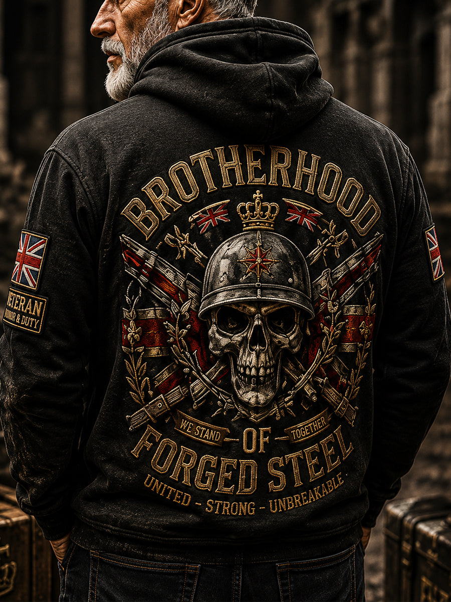 Men's British Veteran Commemorative Print Hooded Sweatshirt