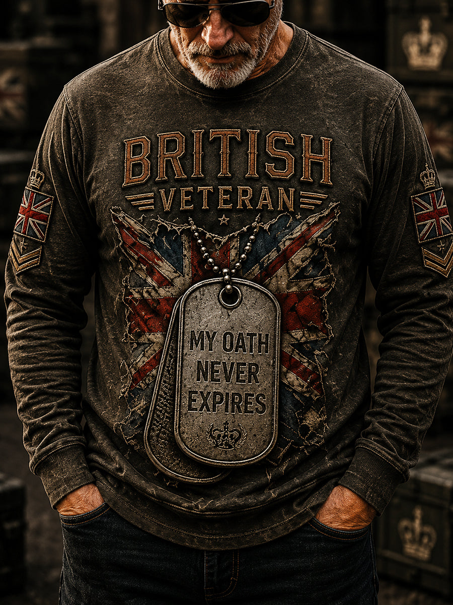 Men's British Veteran Commemorative Print Sweatshirt