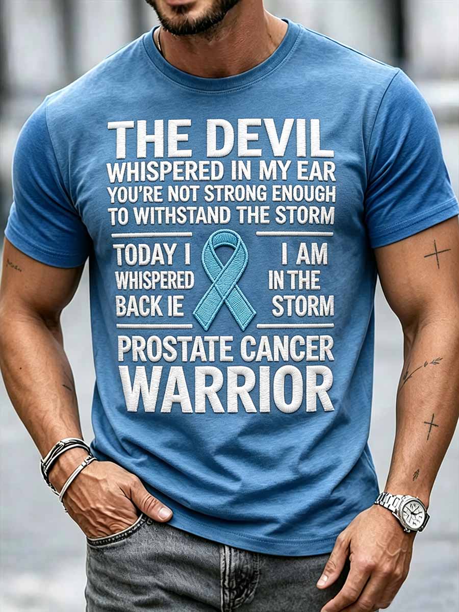 Men's Fun Prostate Cancer Awareness Pattern Printed T-Shirt