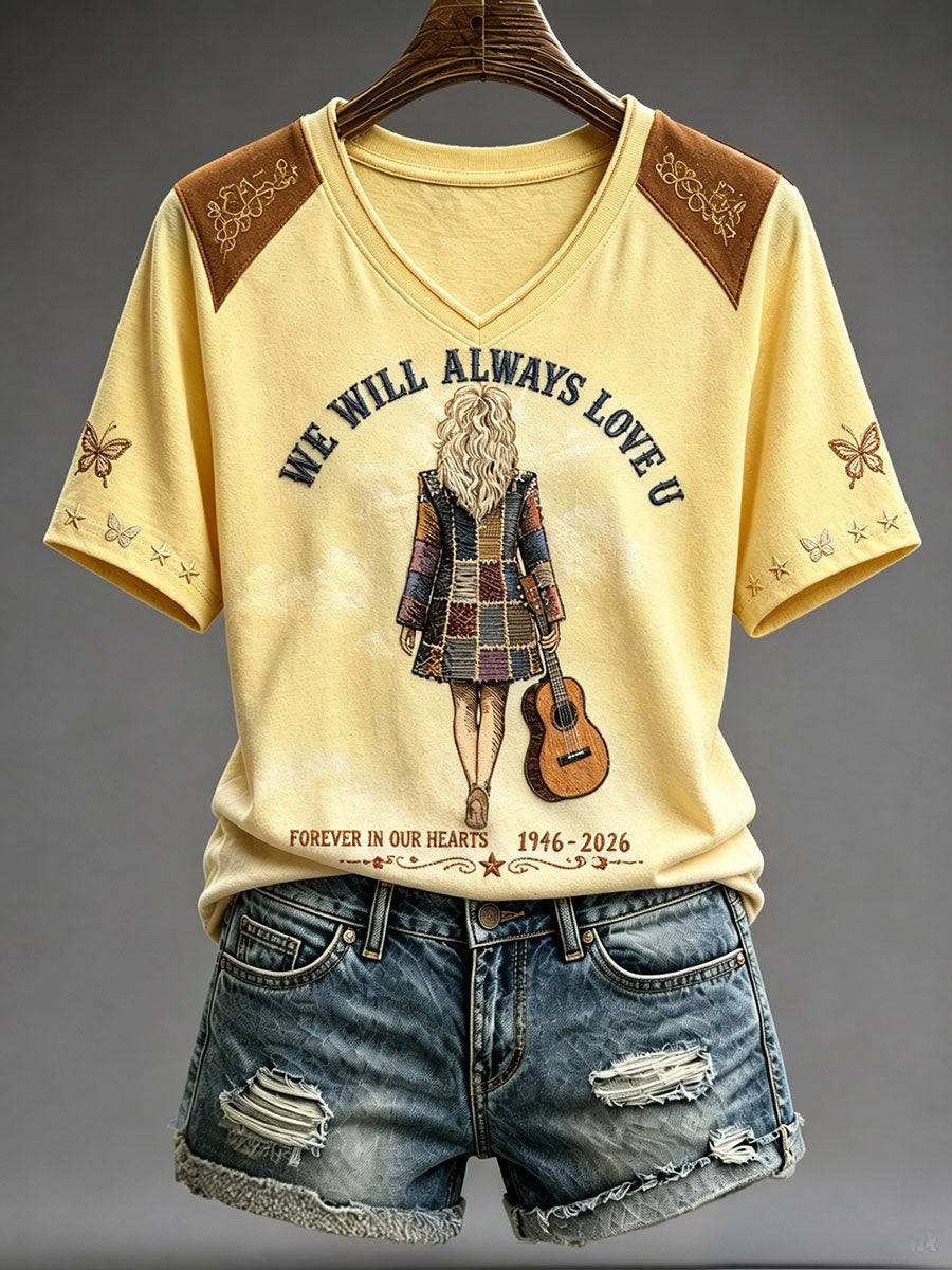 Women's Rip Country Music Lover Queen of Country Printed T-shirt