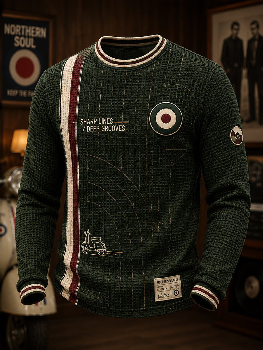 Men's Paul Weller And British Mod Culture Waffle Long Sleeve T-Shirt