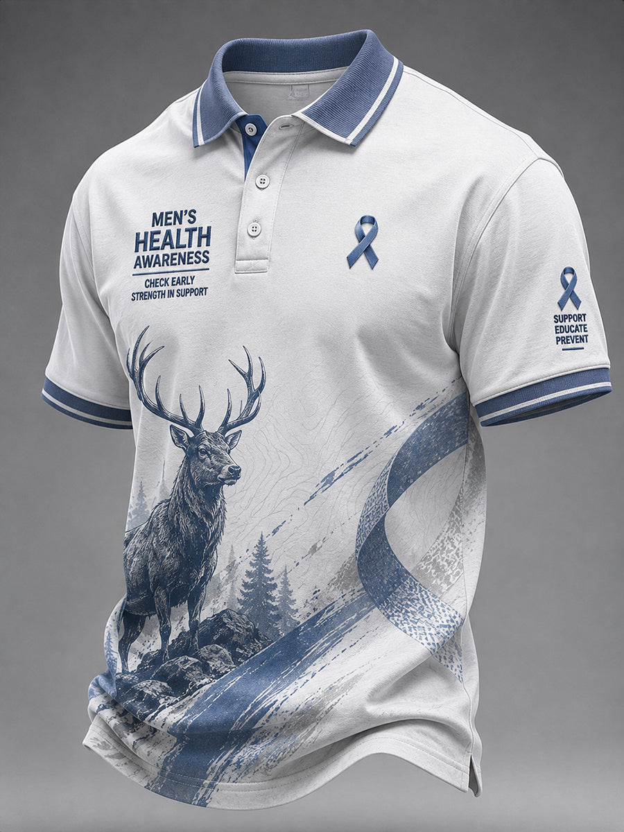 Men's Prostate Cancer Awareness Graphic Short-Sleeve Polo Shirt