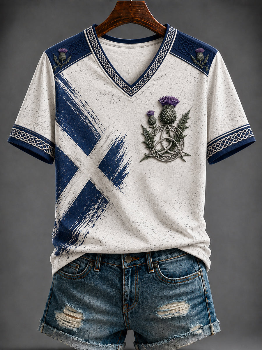 Women's St Andrew’s Day Printed V-neck T-shirt