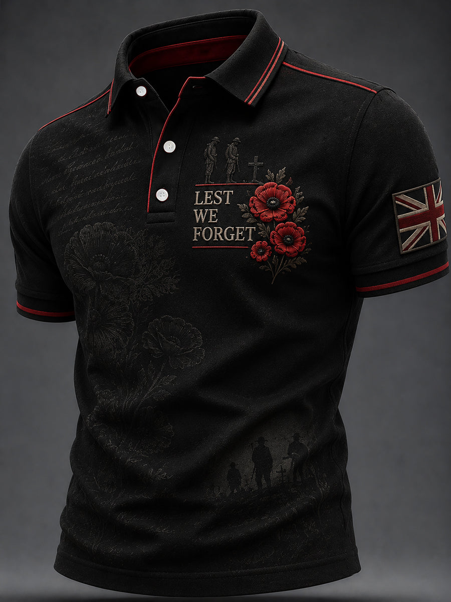 Men's Remembrance Day Print Casual Top