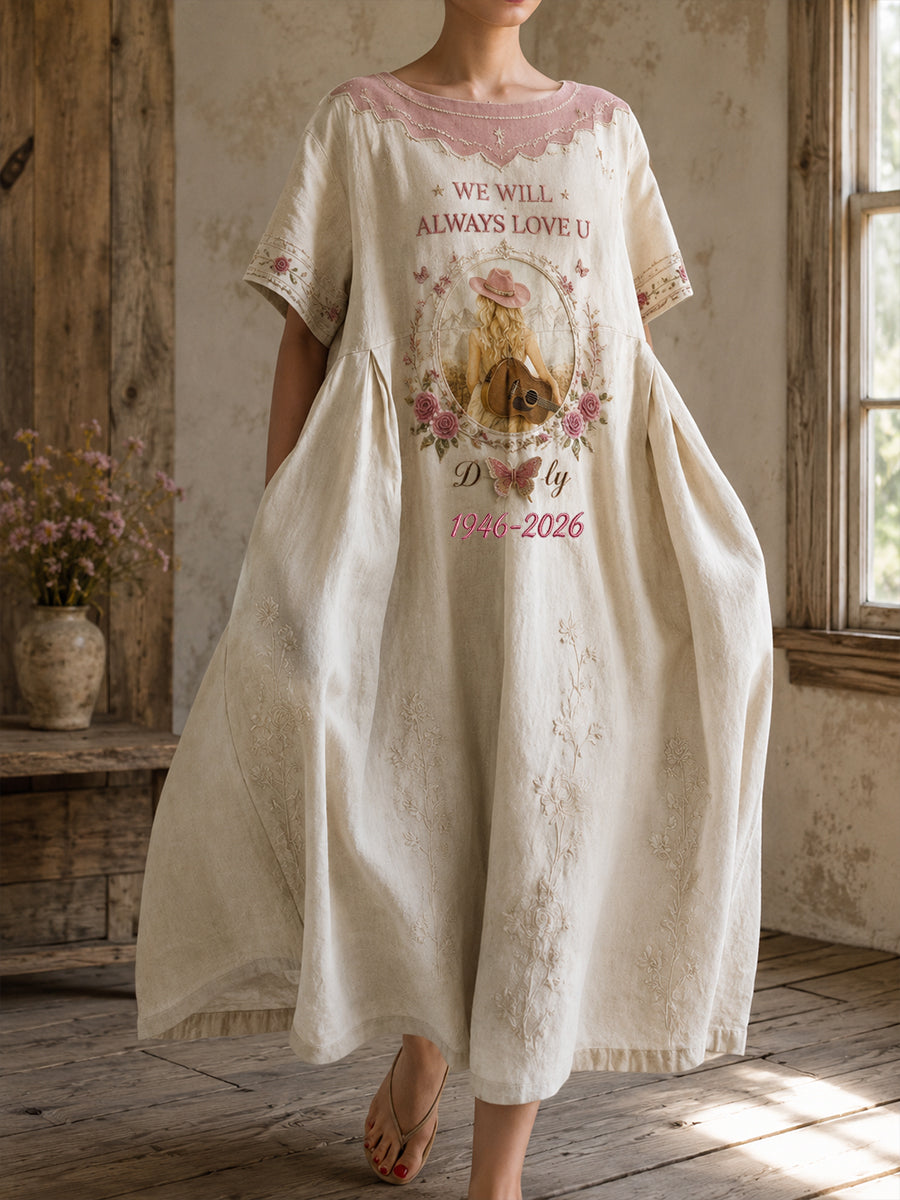 Women's Country Music Lover Queen of Country Floral Art Printed Dresses