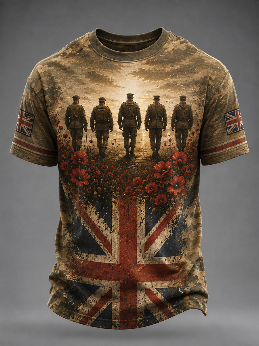 Men's British Veterans Memorial Print Casual Tee