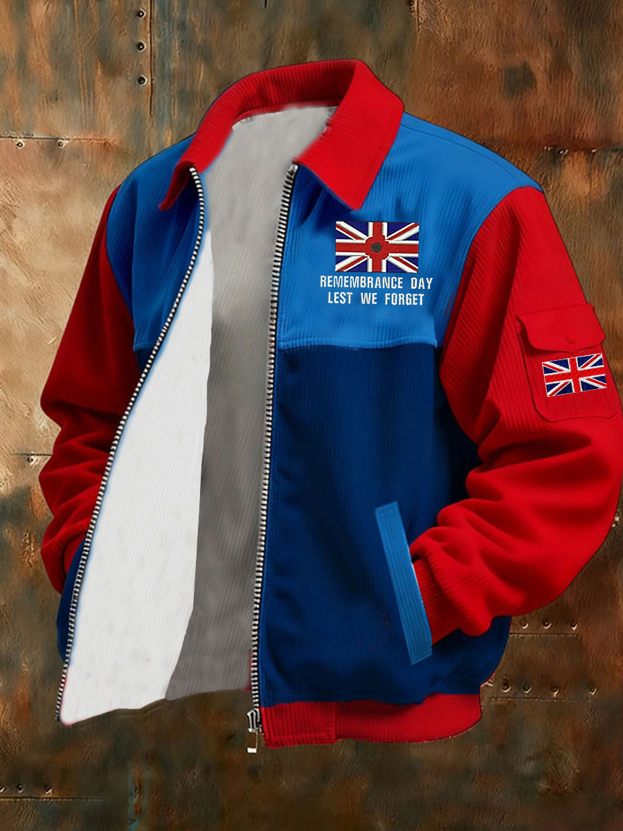 Men's Remembrance Day Lest We Forget  Printed Jacket