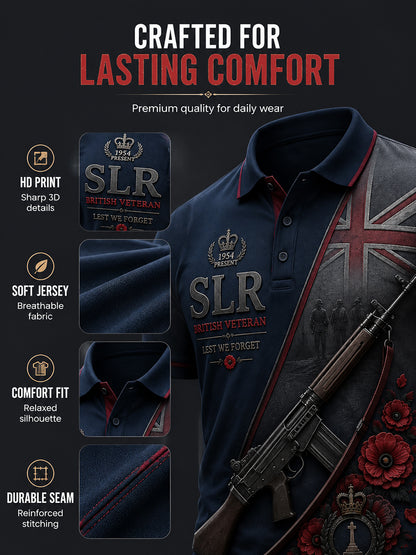 Men's Retro Weapon Print Short-Sleeve Polo Shirt