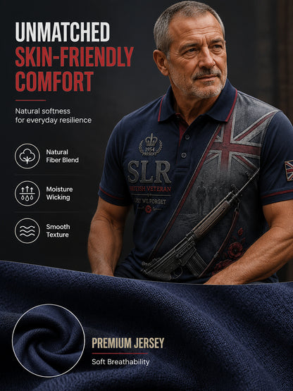 Men's Retro Weapon Print Short-Sleeve Polo Shirt